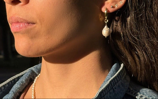 Big Baroque Gold Earrings