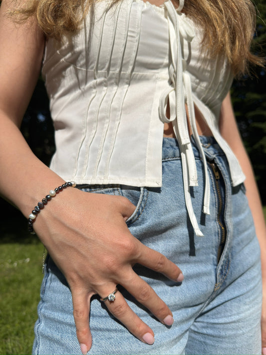 Black and White Pearl Bracelet
