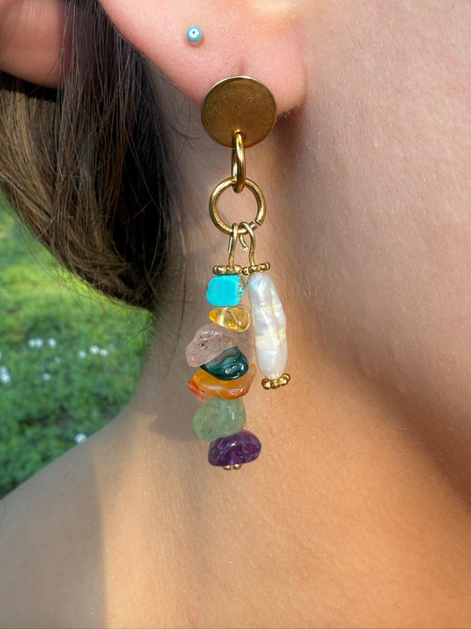 Bloom Long Pearl Earrings