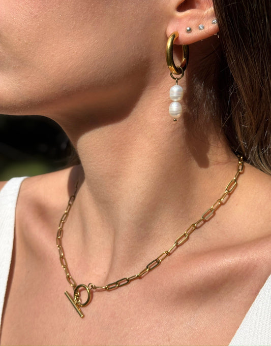 Double Drop Pearl Earrings