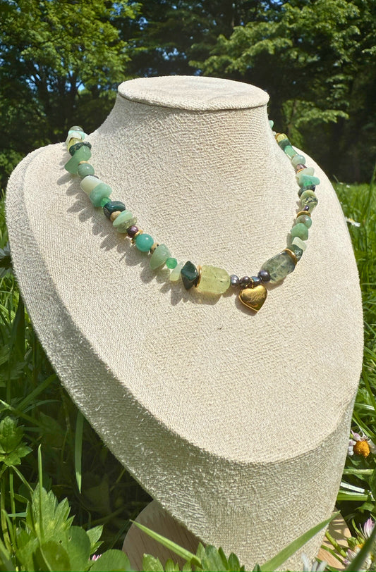 Gemstones Pastel Green Necklace