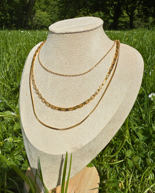 Gold Chain with Three Layers