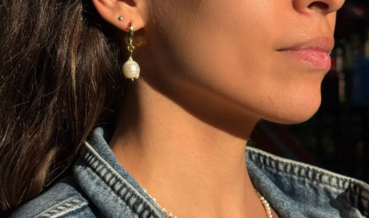 Big Baroque Gold Earrings