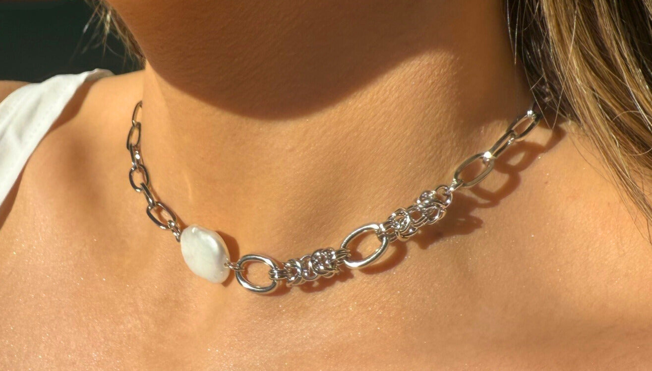 Big Baroque Silver Chain