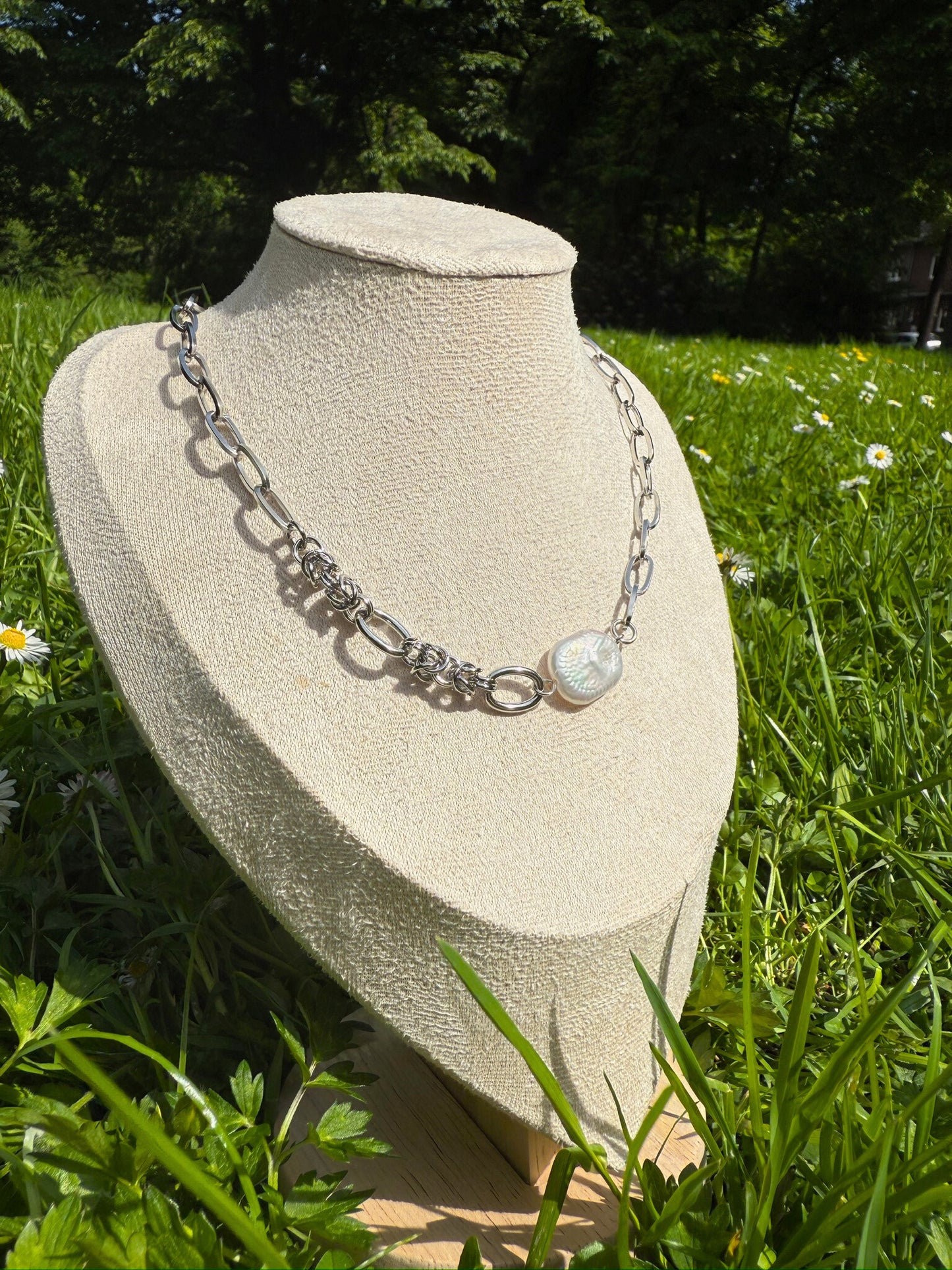 Big Baroque Silver Chain