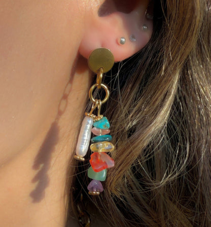 Bloom Long Pearl Earrings
