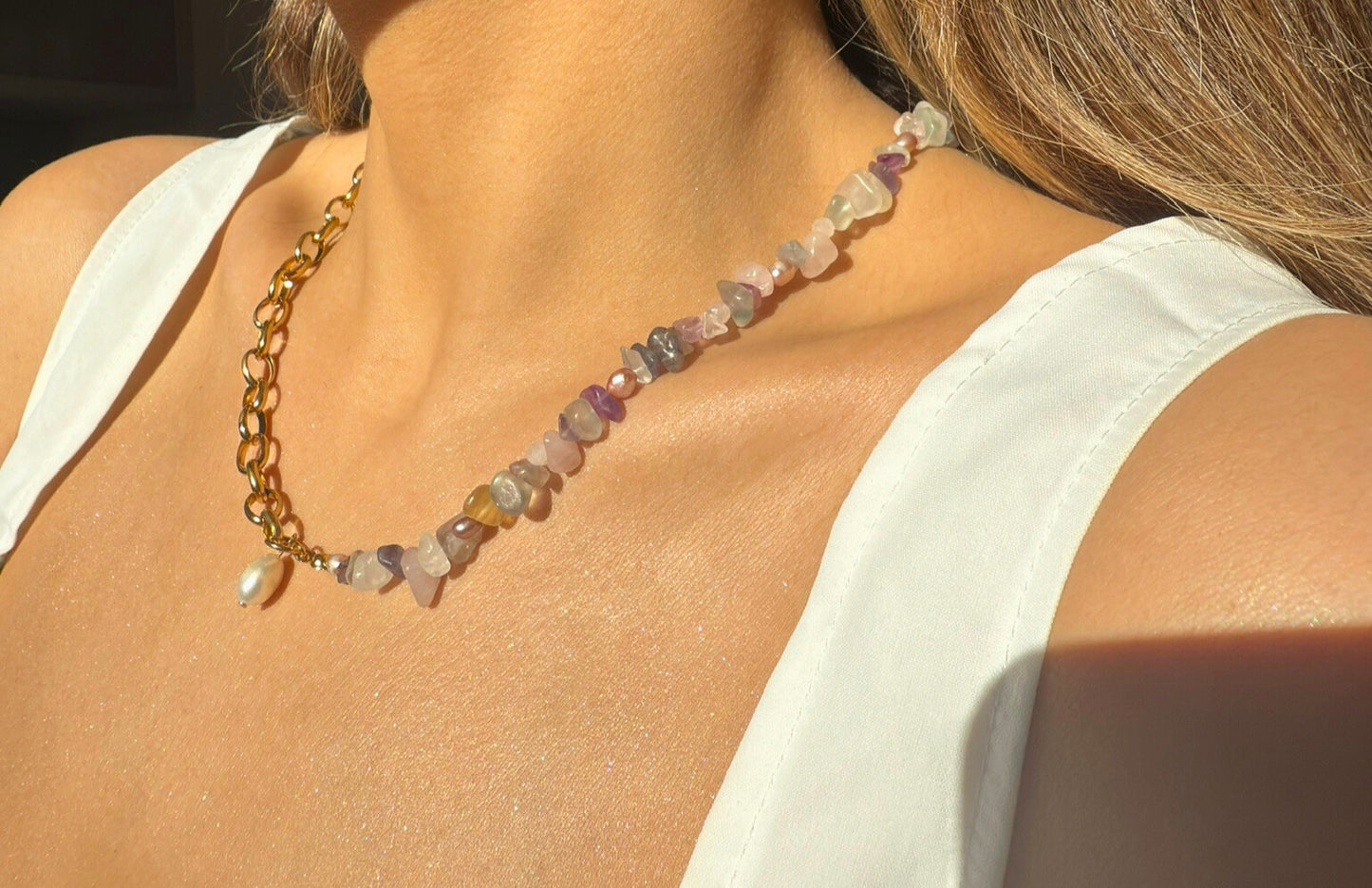 Cool Color Purple Pearl Necklace