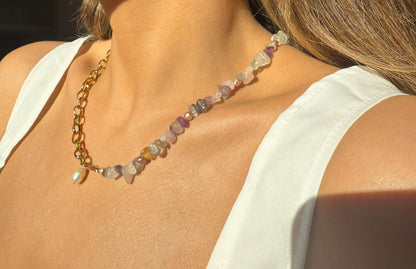 Cool Color Purple Pearl Necklace