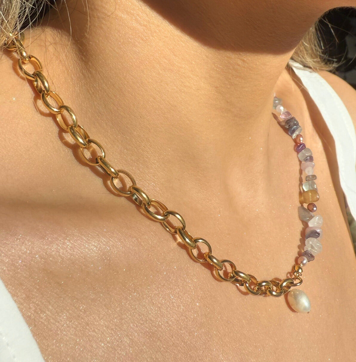 Cool Color Purple Pearl Necklace