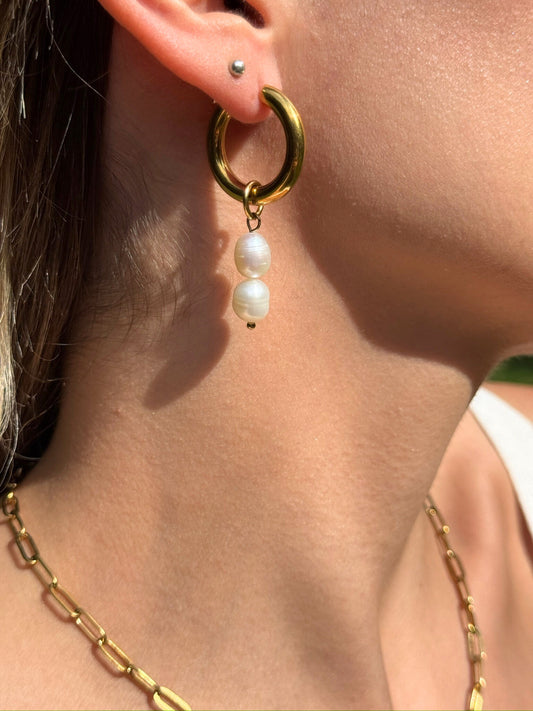 Double Drop Pearl Earrings