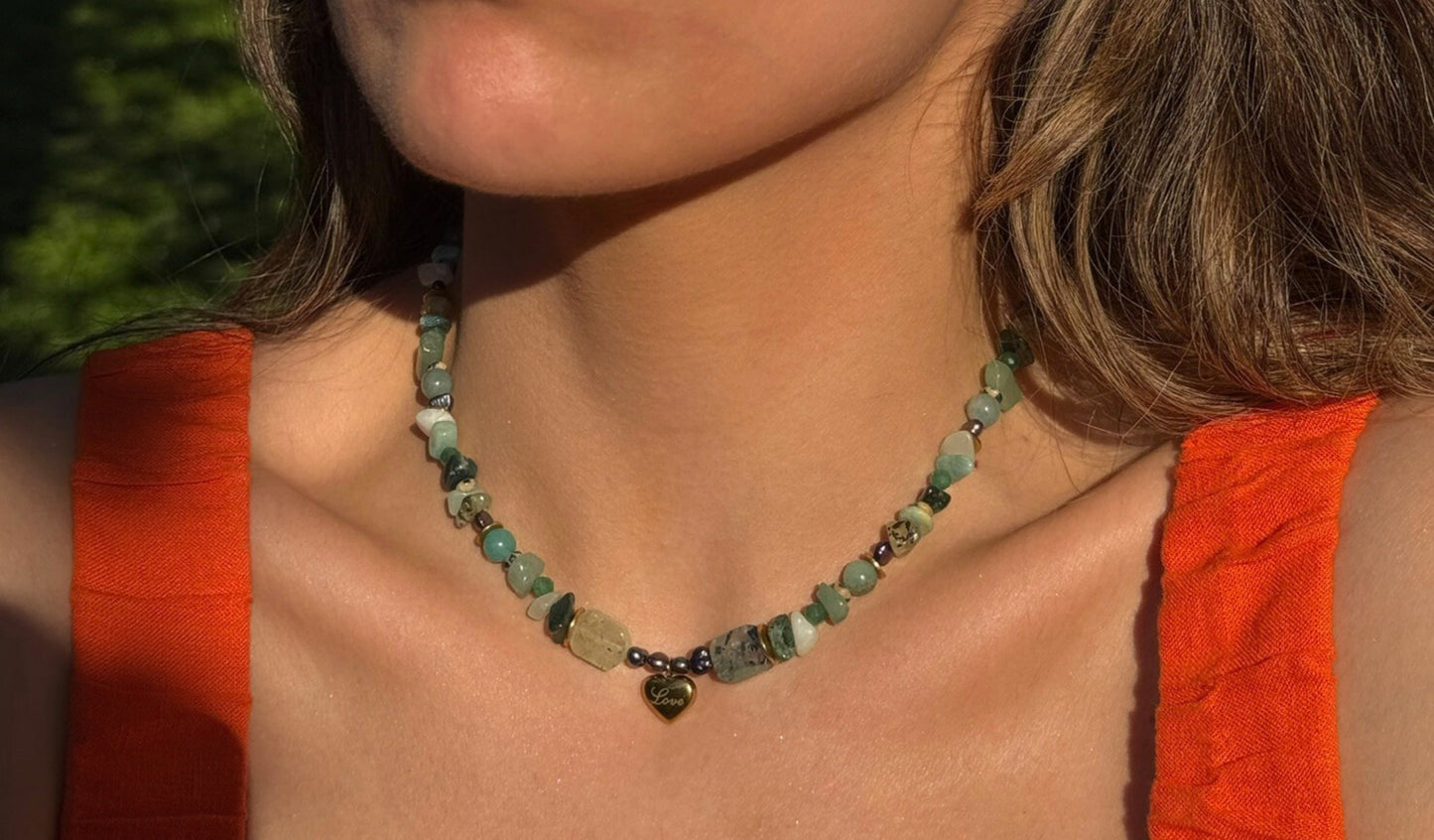 Gemstones Pastel Green Necklace