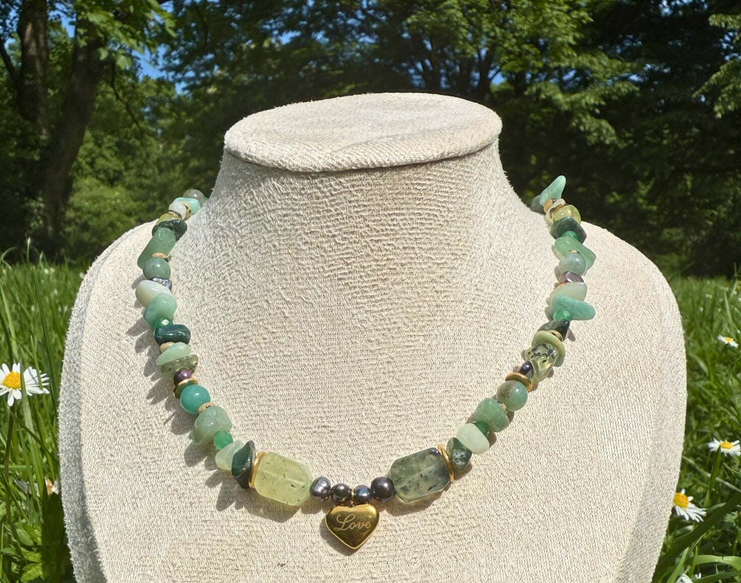 Gemstones Pastel Green Necklace