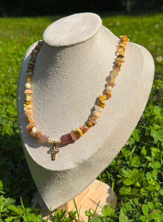 Gemstones Pastel Brown Necklace