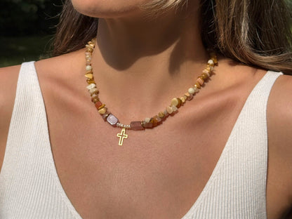 Gemstones Pastel Brown Necklace