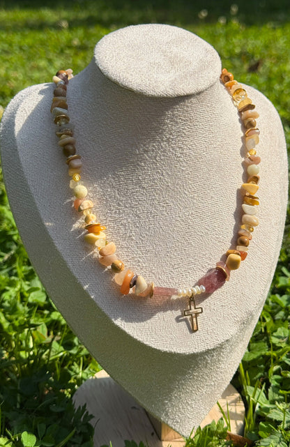 Gemstones Pastel Brown Necklace