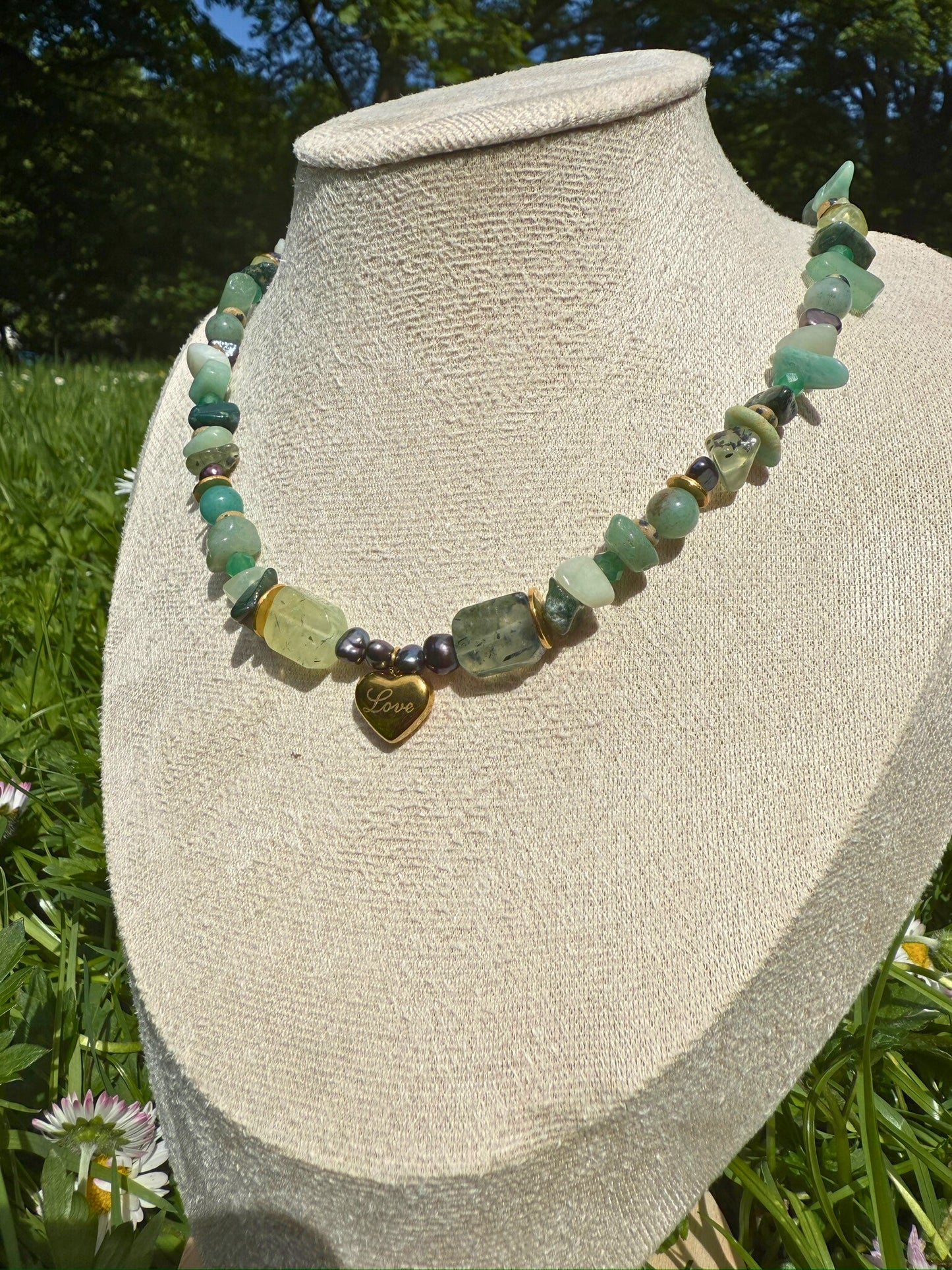 Gemstones Pastel Green Necklace
