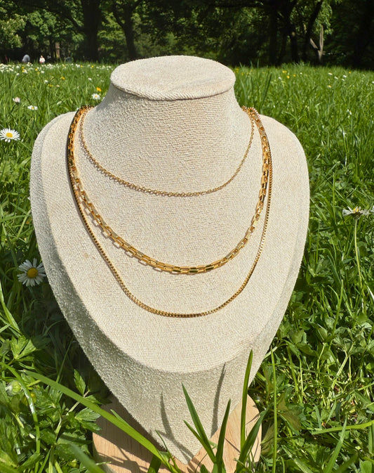 Gold Chain with Three Layers