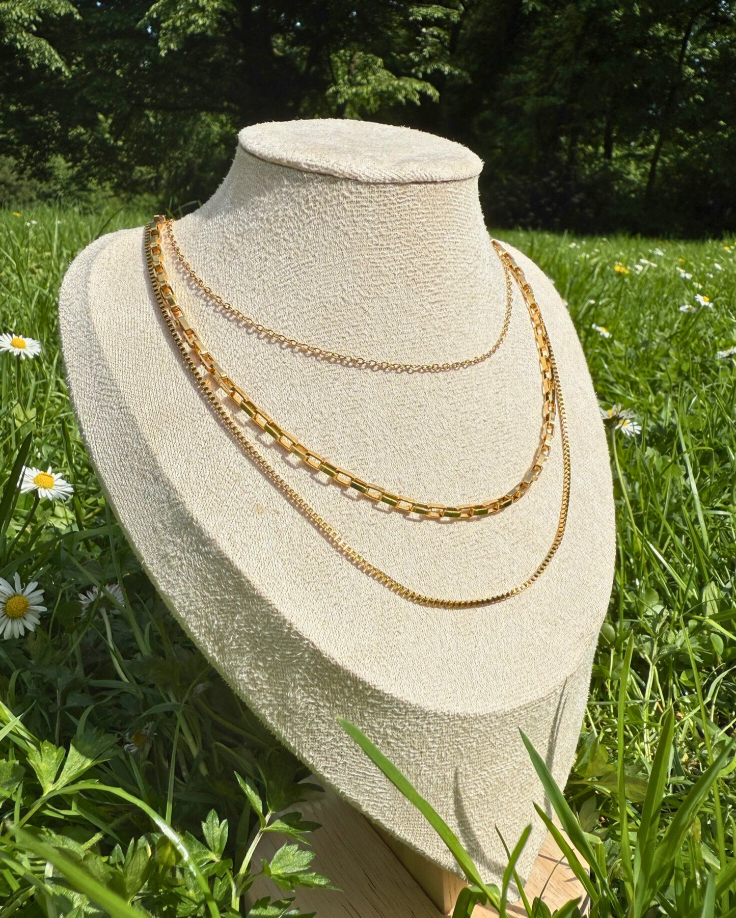 Gold Chain with Three Layers