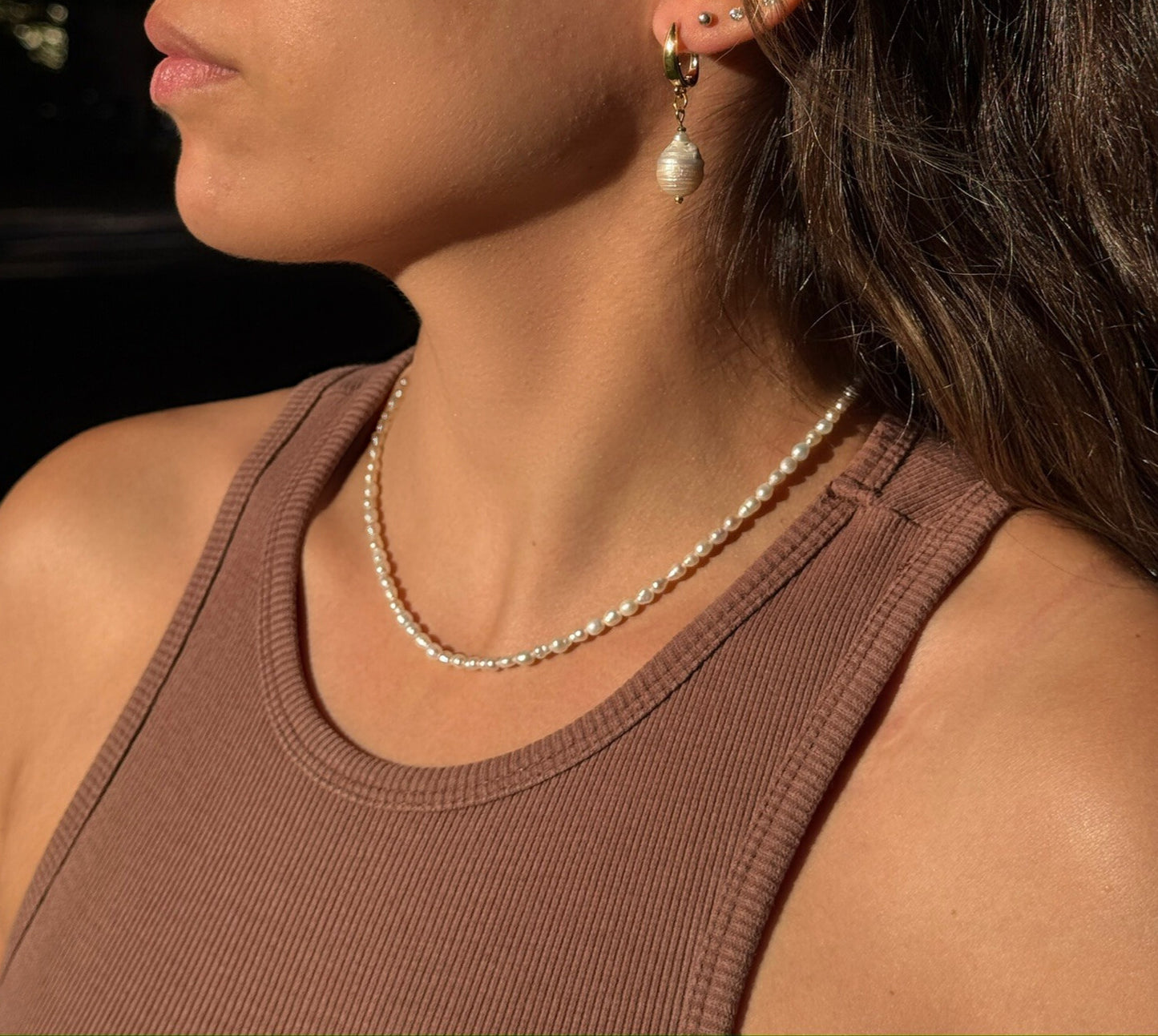 Princess White Pearl Silver Necklace