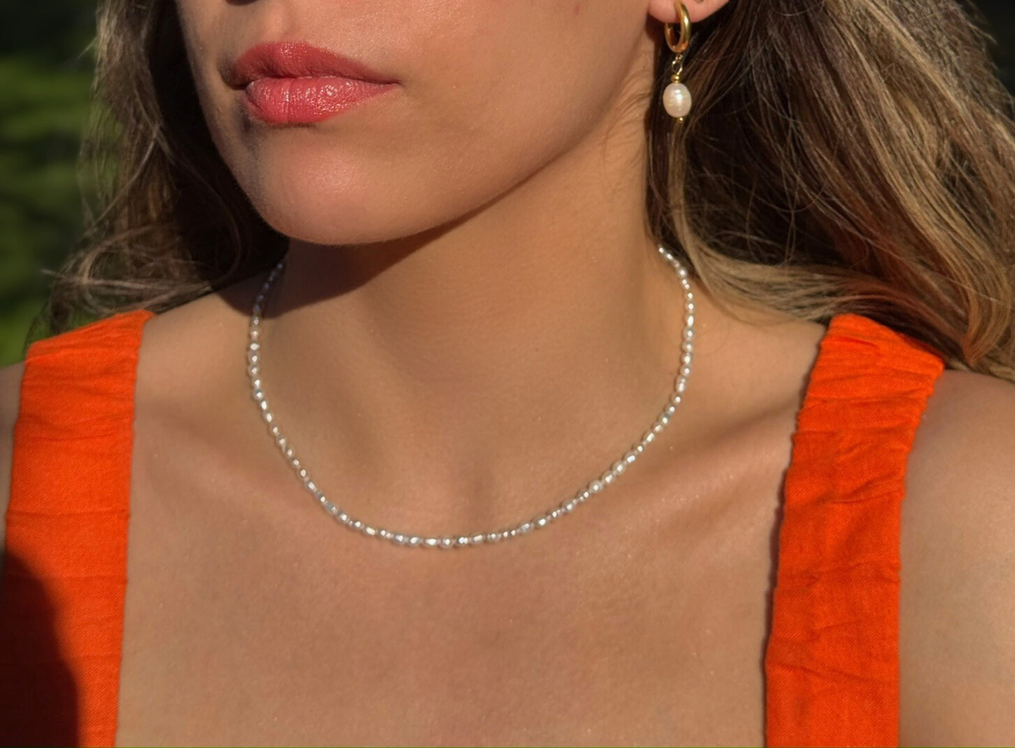 Princess White Pearl Silver Necklace