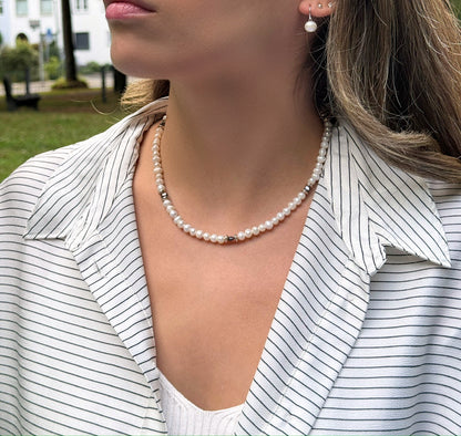 Silver Pearl Necklace