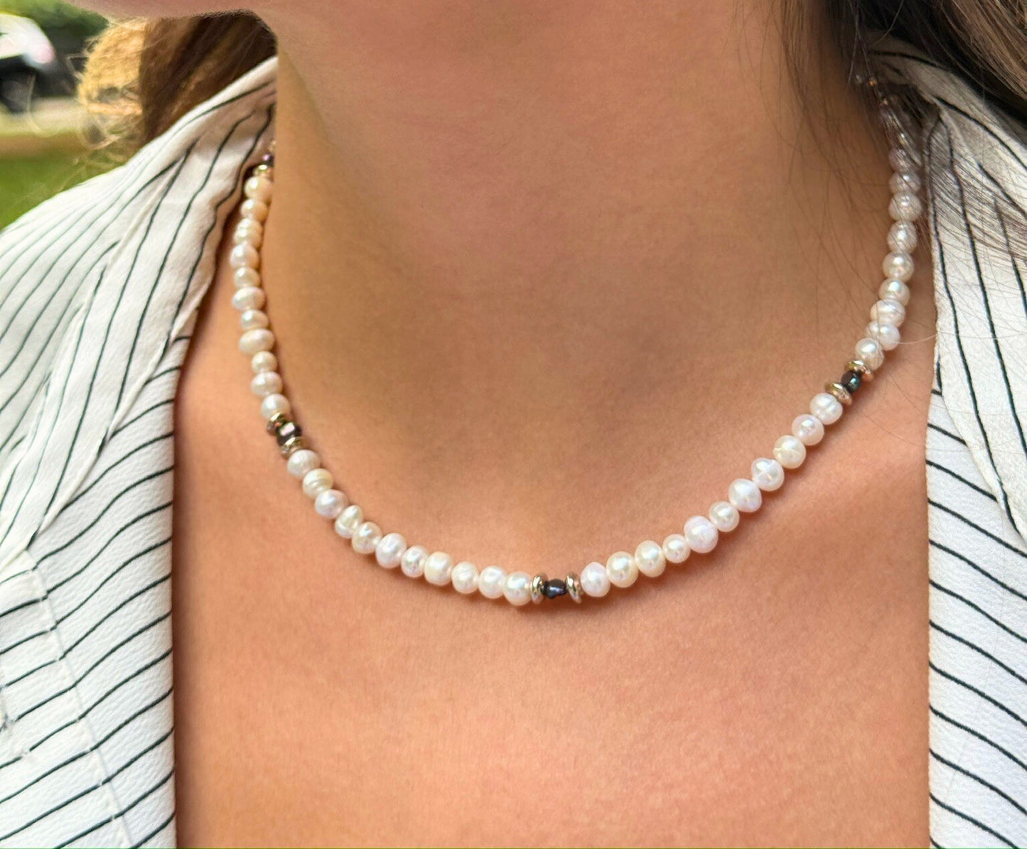 Silver Pearl Necklace