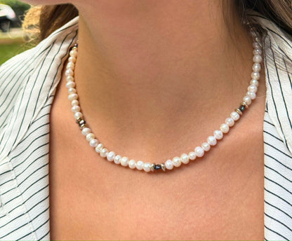 Silver Pearl Necklace