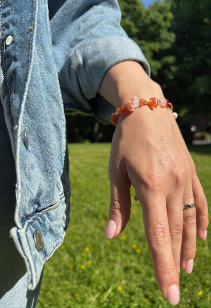 Warm Color Orange Pearl Bracelet